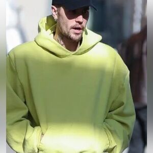 Pink Victoria’s Secret oversized pullover hoodie neon lime